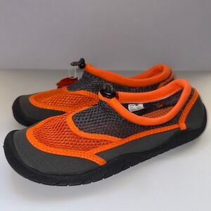 Wonder Nation‎ Kids Gray Orange Slip On Water Shoes Size 2-3